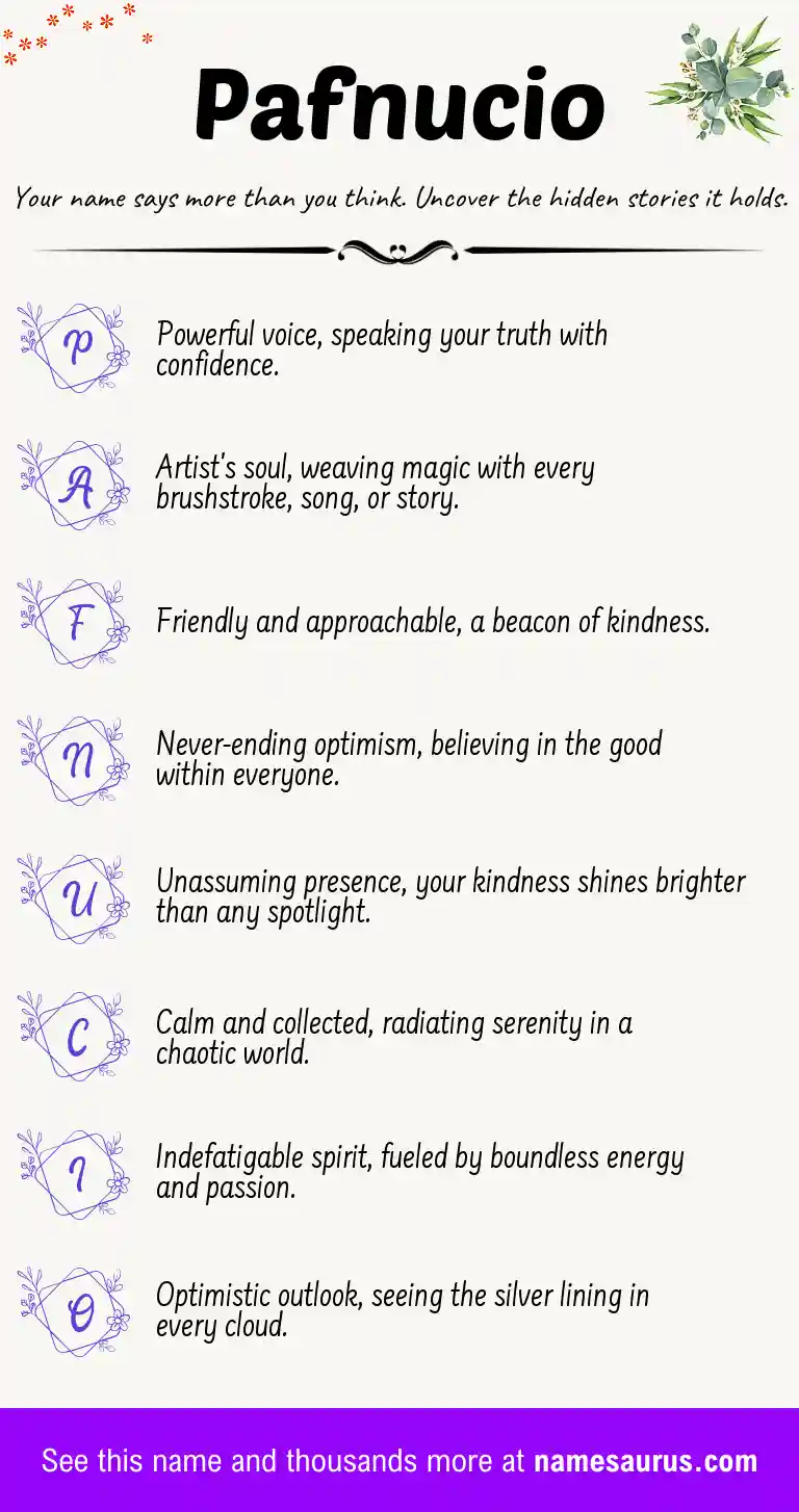 Acrostic poem about Pafnucio.