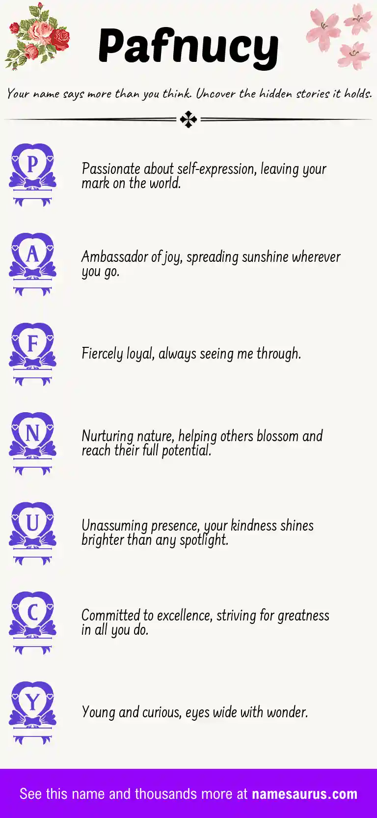 Acrostic poem about Pafnucy.