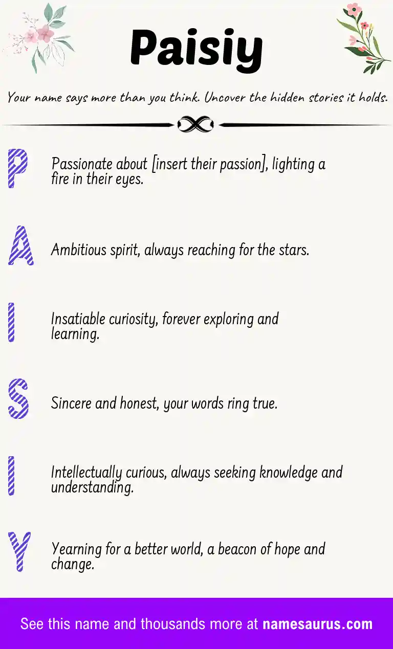 Acrostic poem about Paisiy.