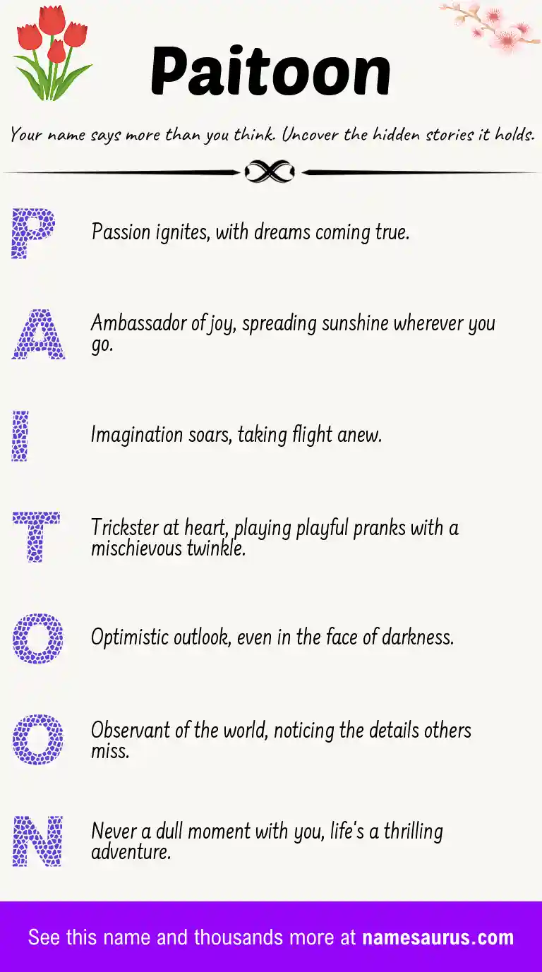 Acrostic poem about Paitoon.