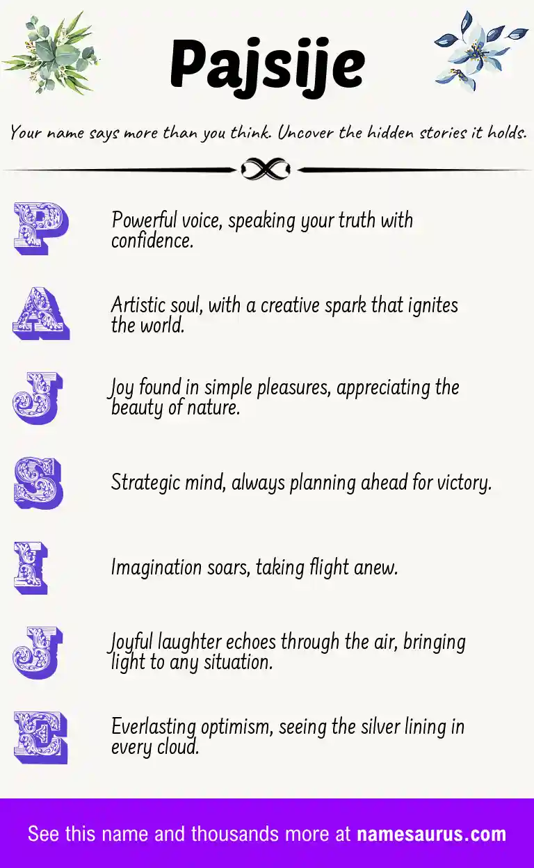Acrostic poem about Pajsije.