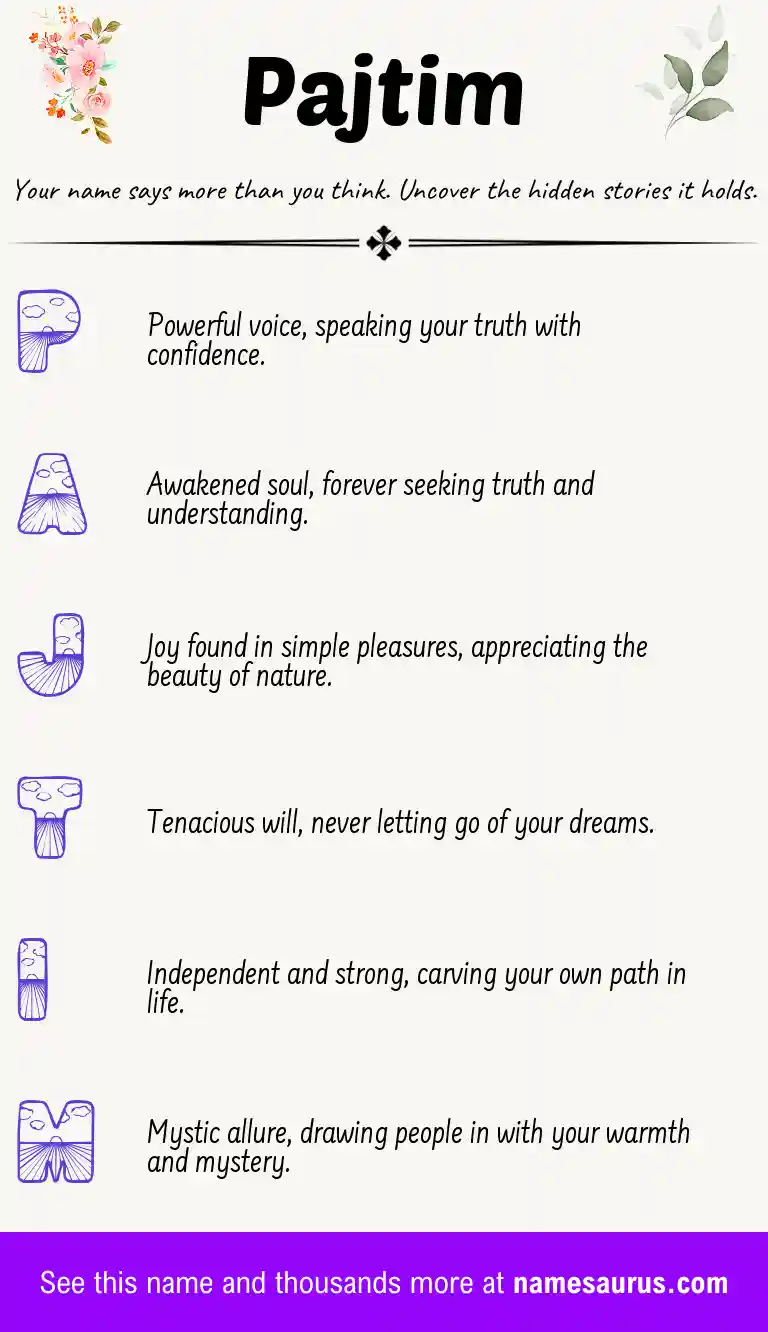 Acrostic poem about Pajtim.