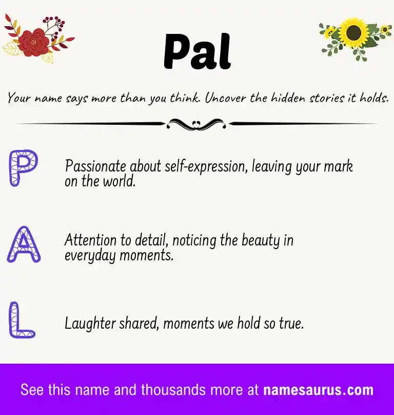 Acrostic poem about Pal.