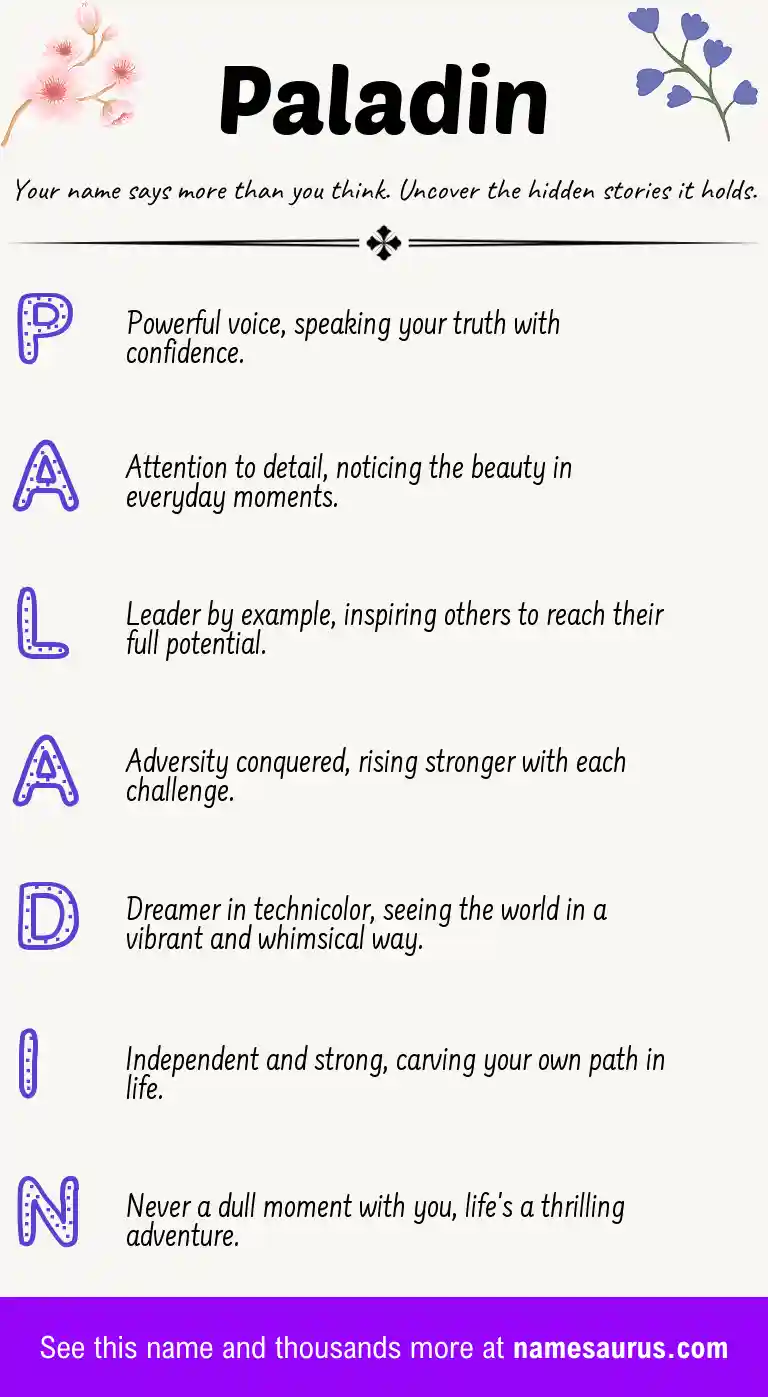 Acrostic poem about Paladin.