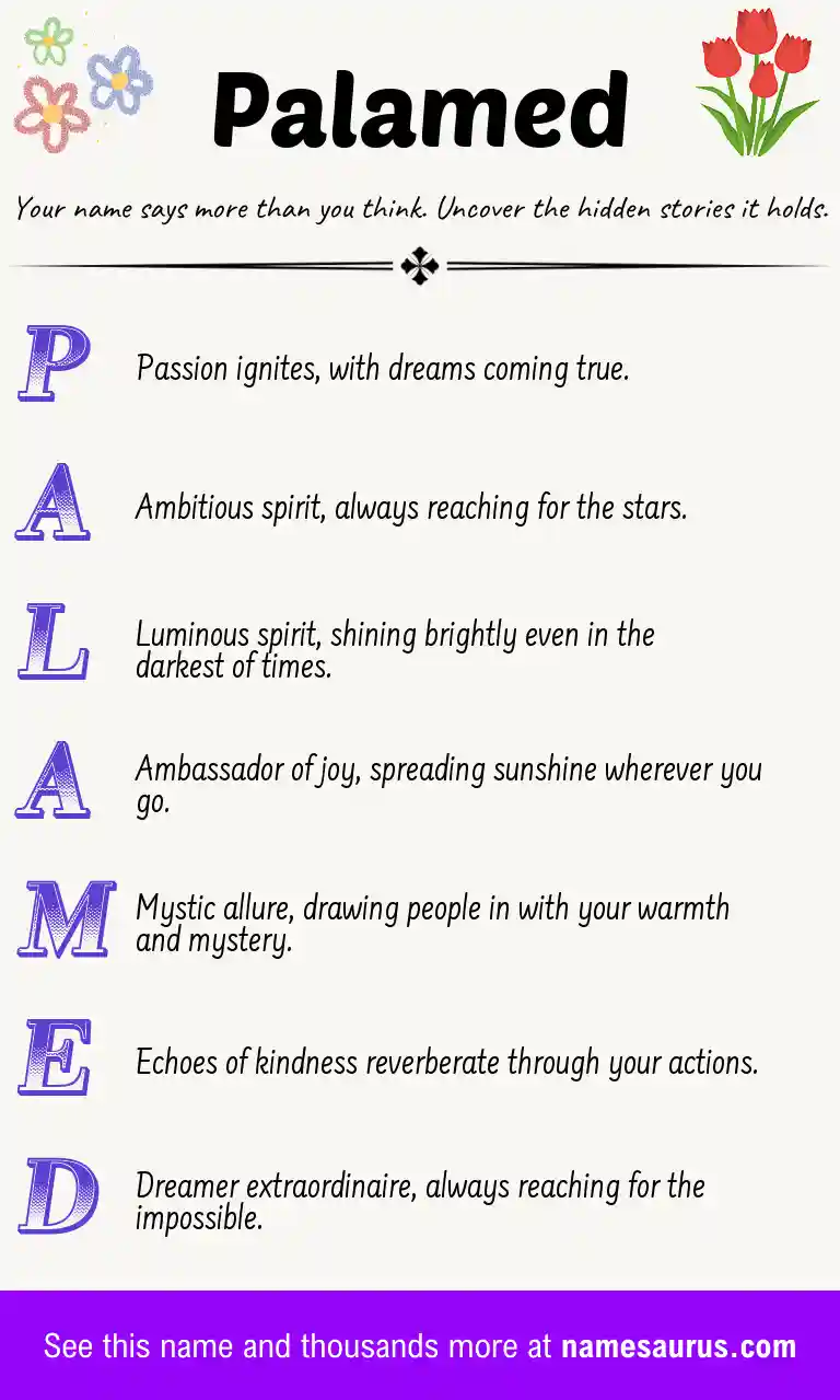 Acrostic poem about Palamed.