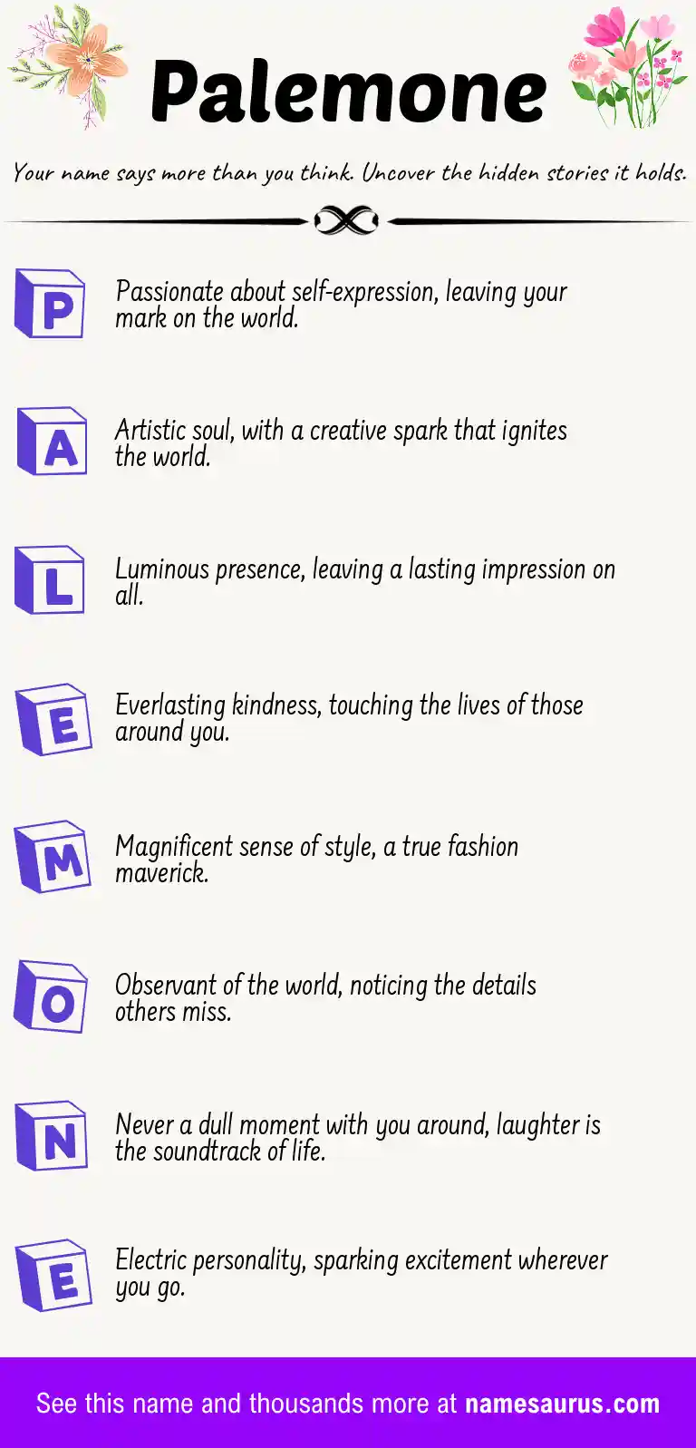 Acrostic poem about Palemone.