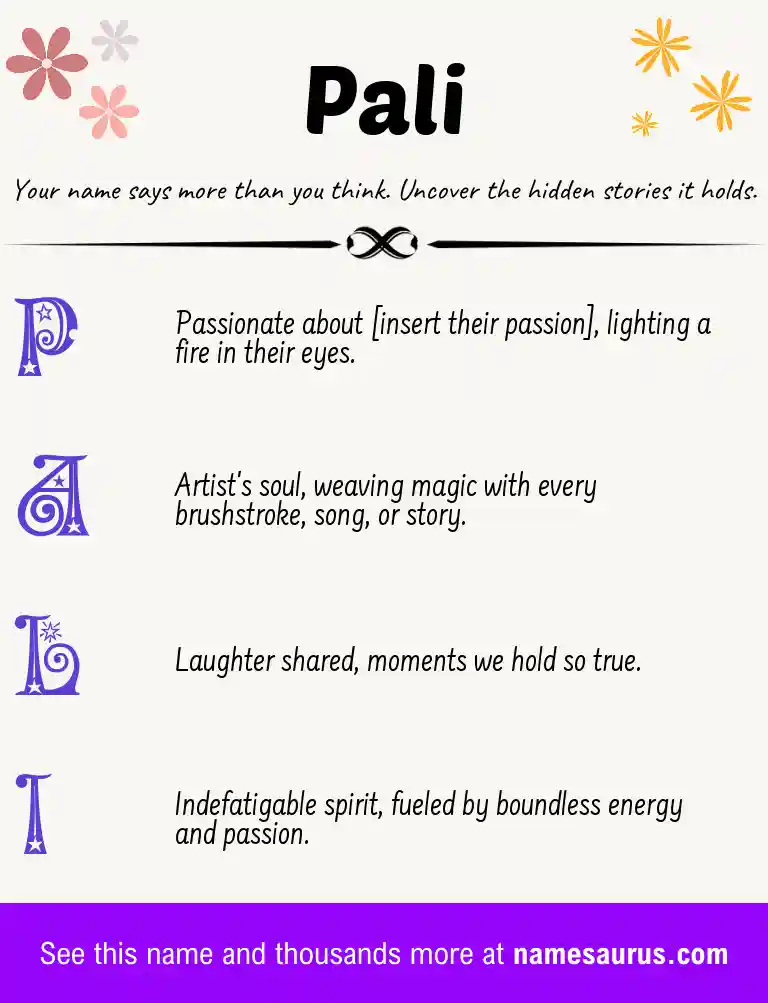 Acrostic poem about Pali.