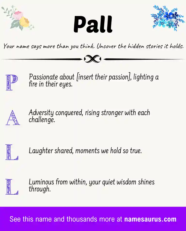 Acrostic poem about Pall.