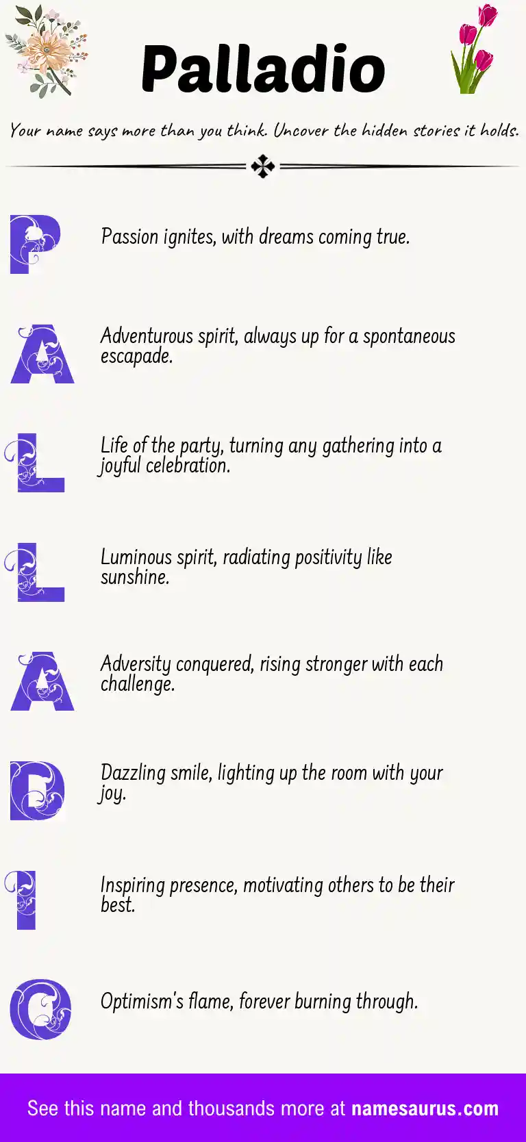 Acrostic poem about Palladio.