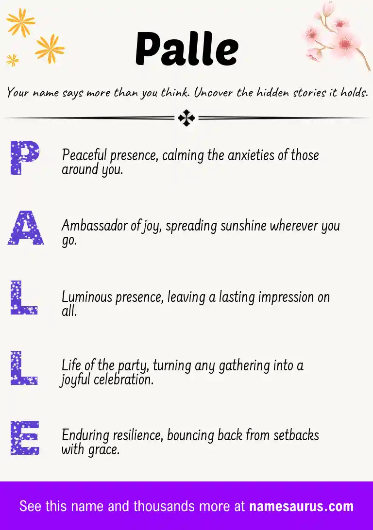 Acrostic poem about Palle.