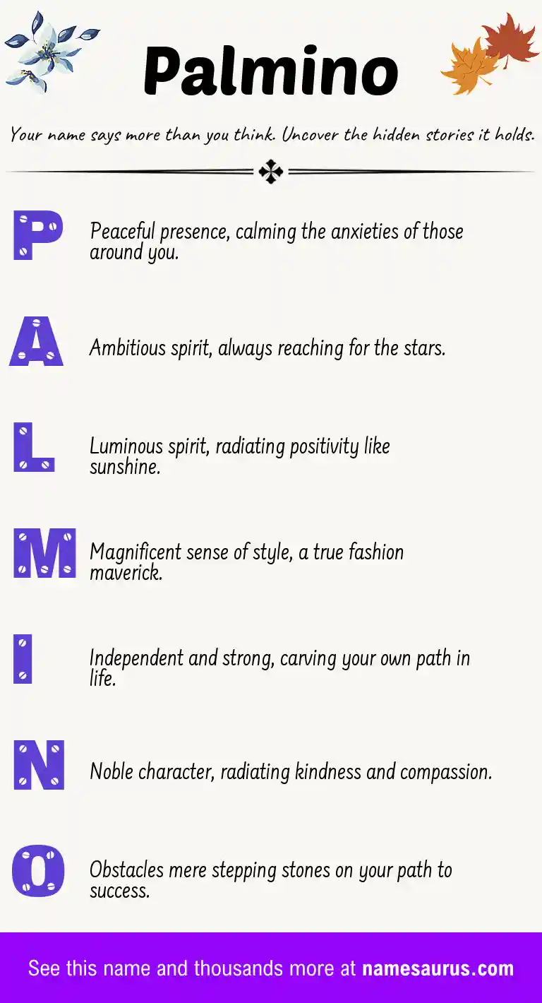 Acrostic poem about Palmino.
