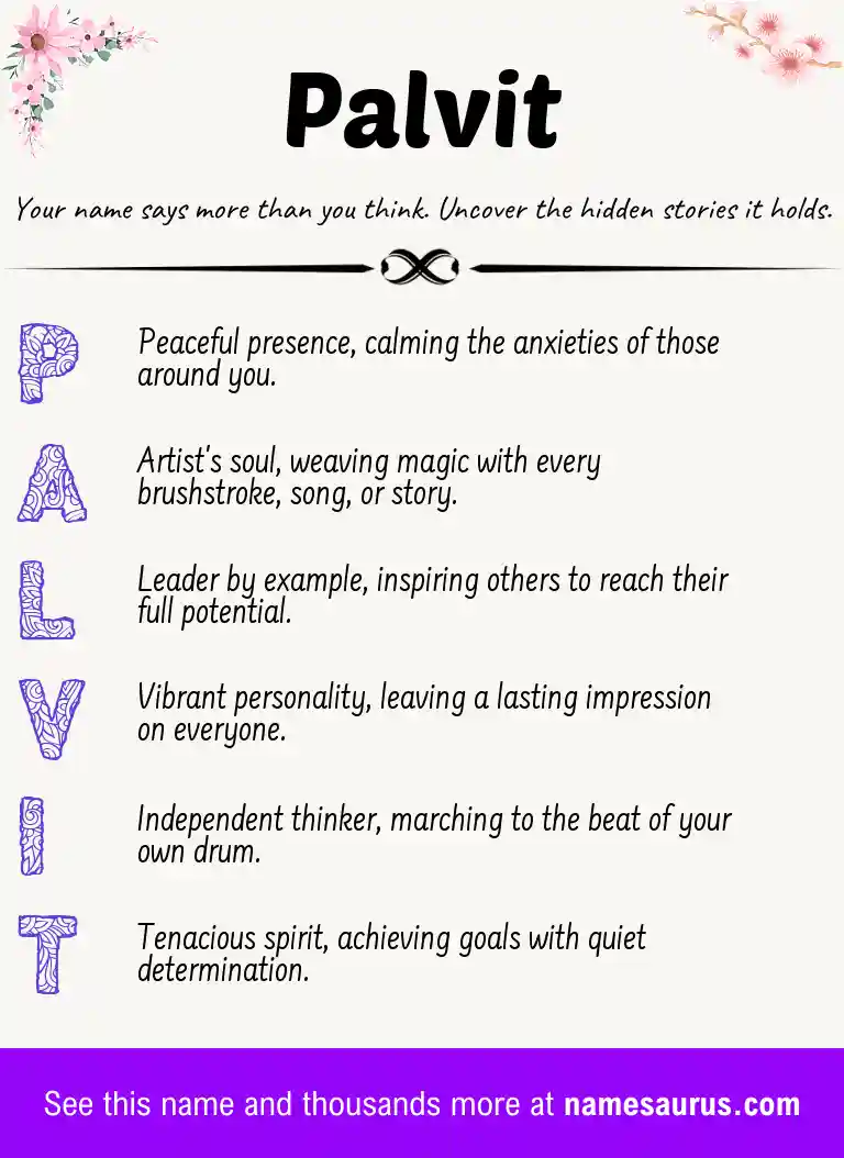 Acrostic poem about Palvit.