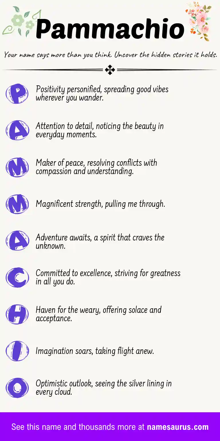 Acrostic poem about Pammachio.