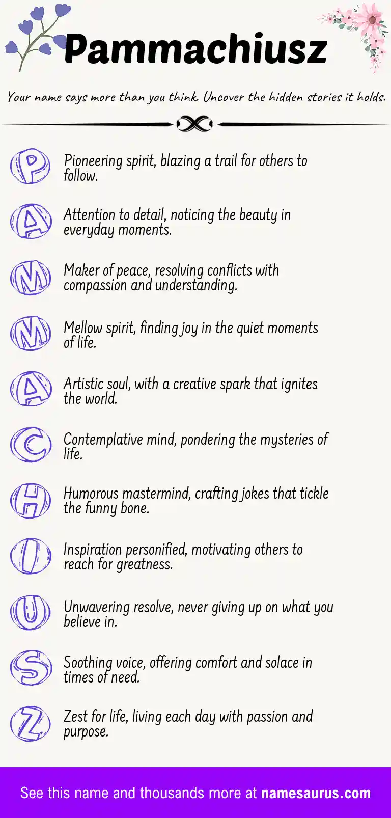 Acrostic poem about Pammachiusz.