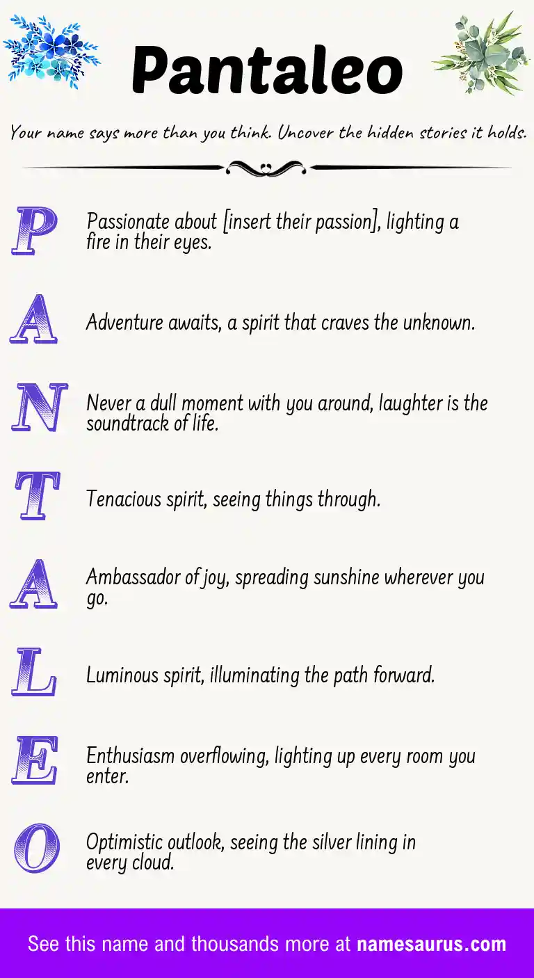 Acrostic poem about Pantaleo.