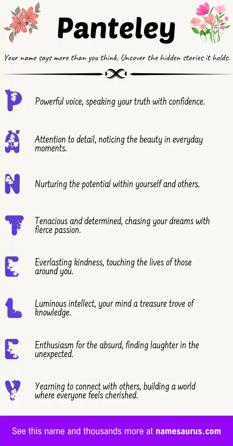Acrostic poem about Panteley.
