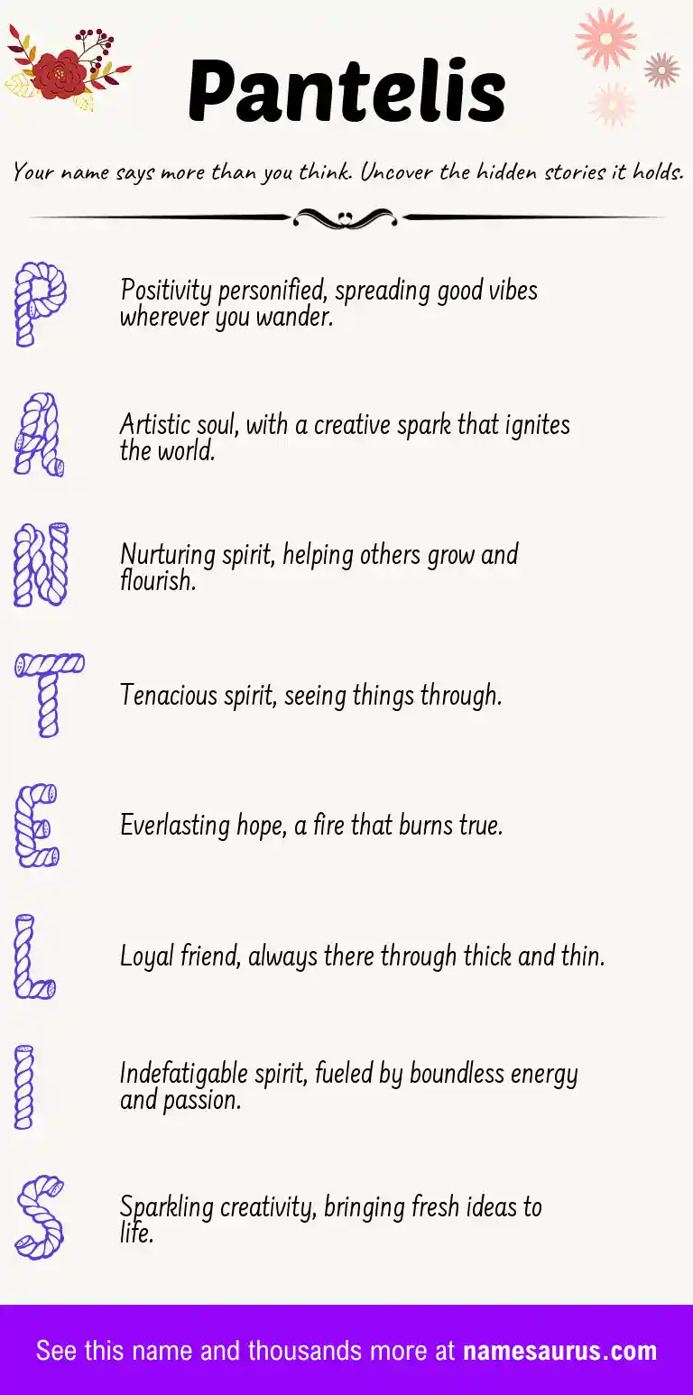 Acrostic poem about Pantelis.