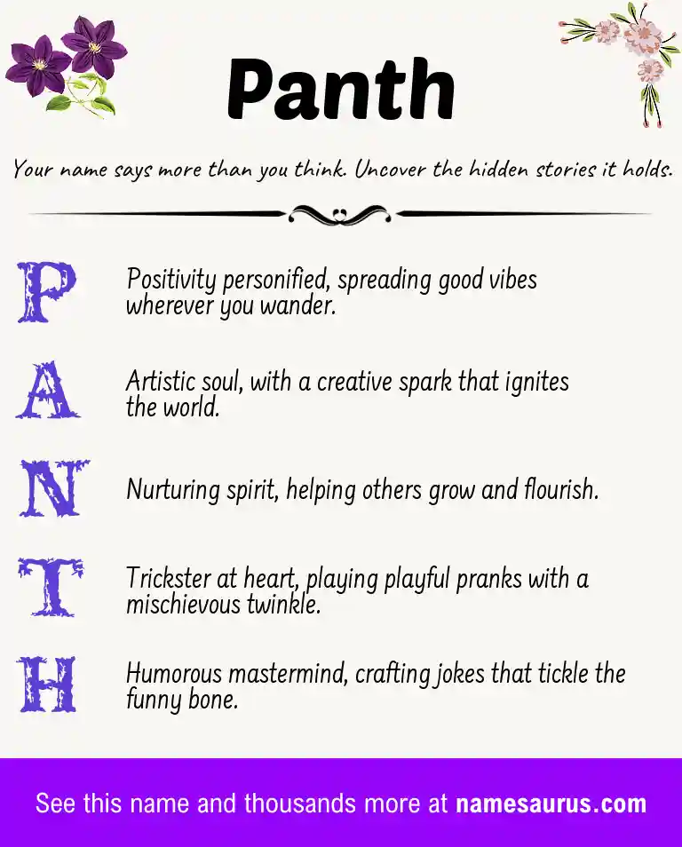 Acrostic poem about Panth.