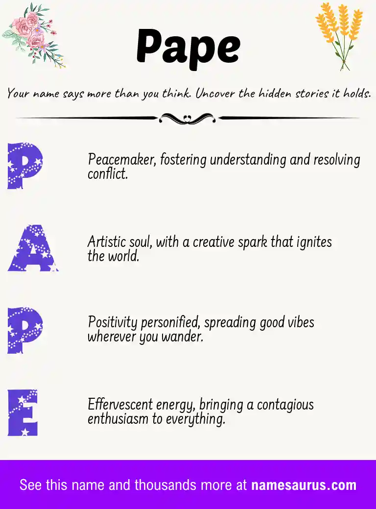 Acrostic poem about Pape.