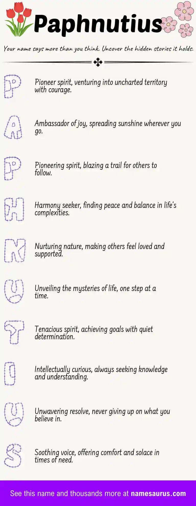 Acrostic poem about Paphnutius.