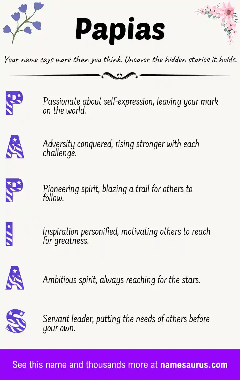 Acrostic poem about Papias.