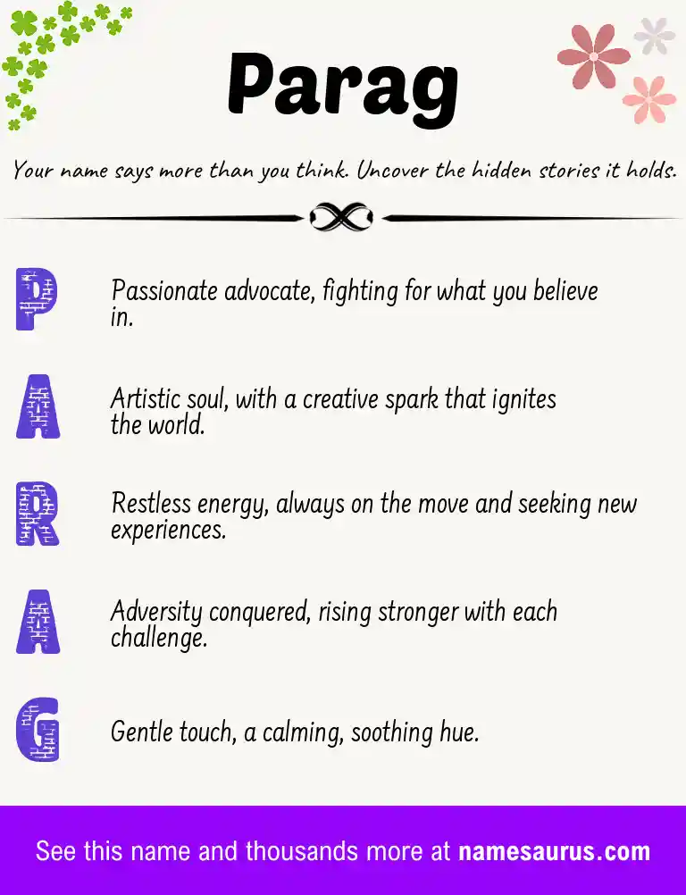 Acrostic poem about Parag.