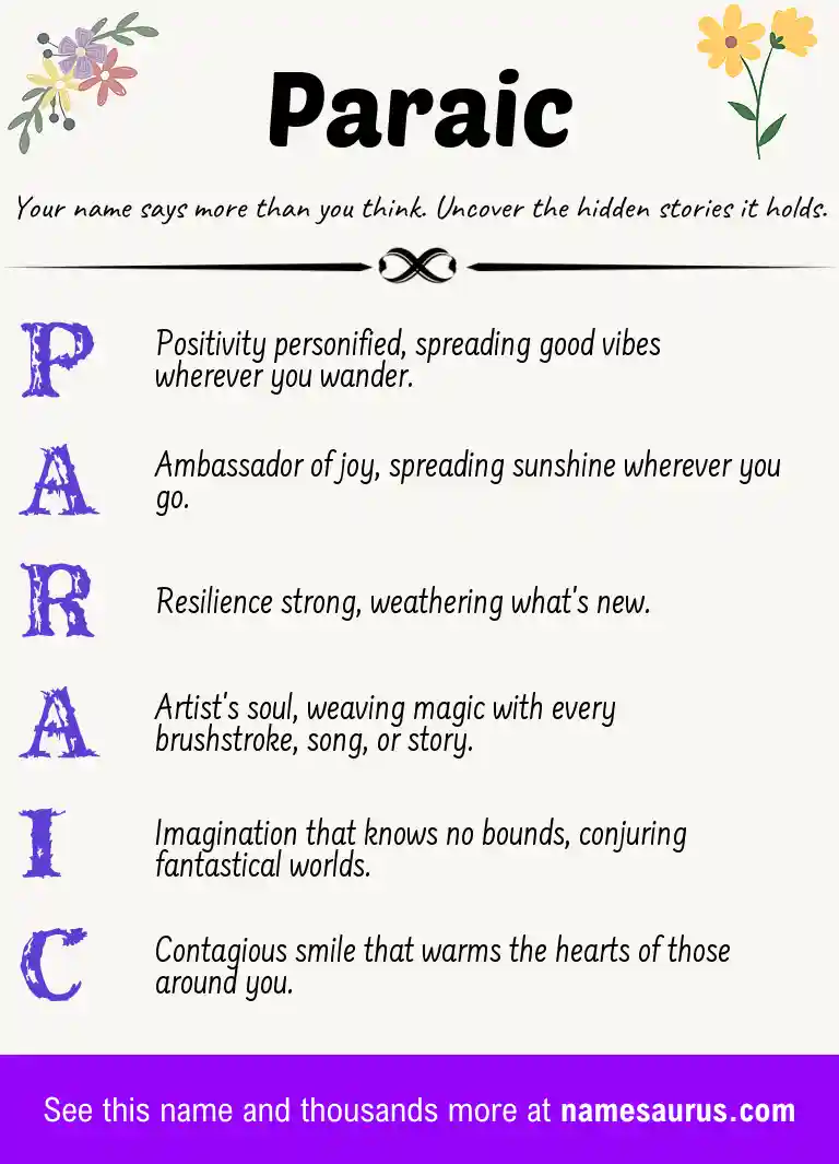 Acrostic poem about Paraic.