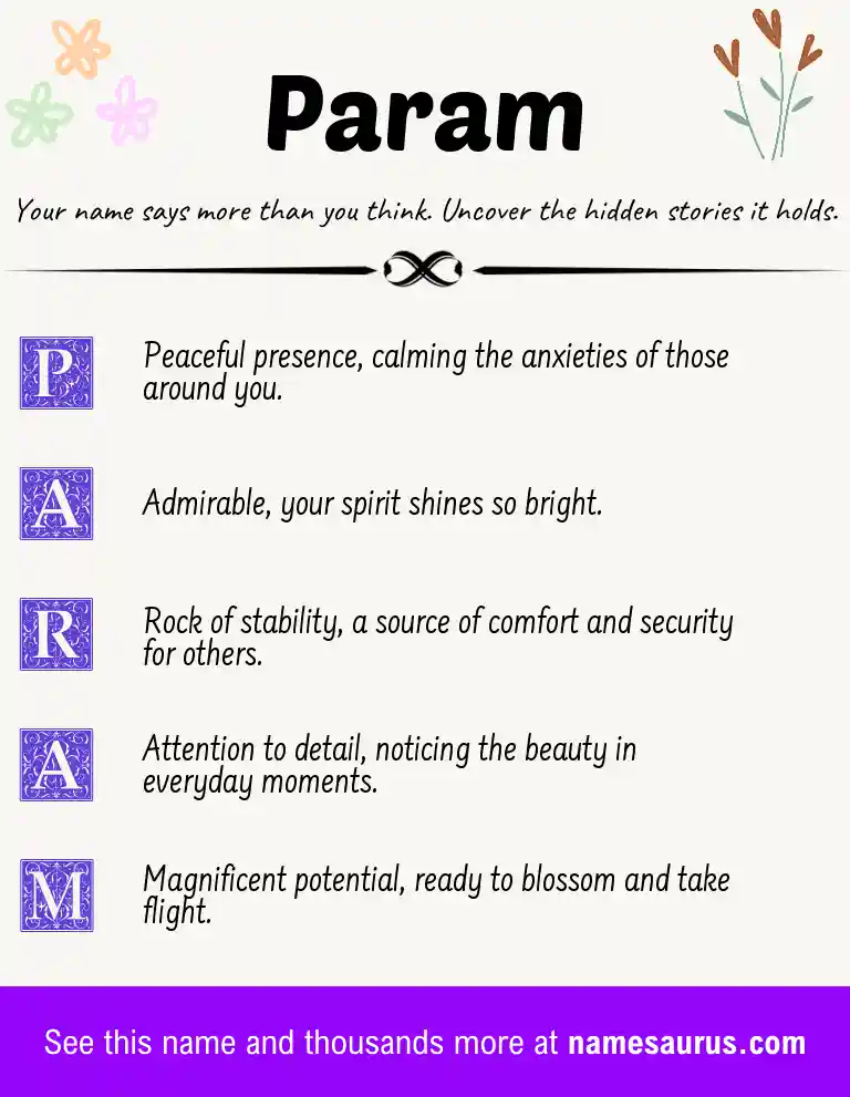 Acrostic poem about Param.