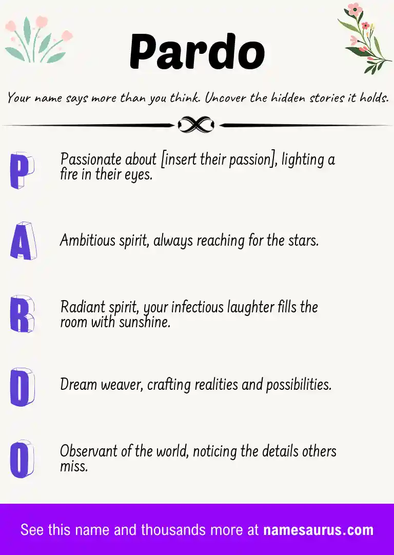 Acrostic poem about Pardo.
