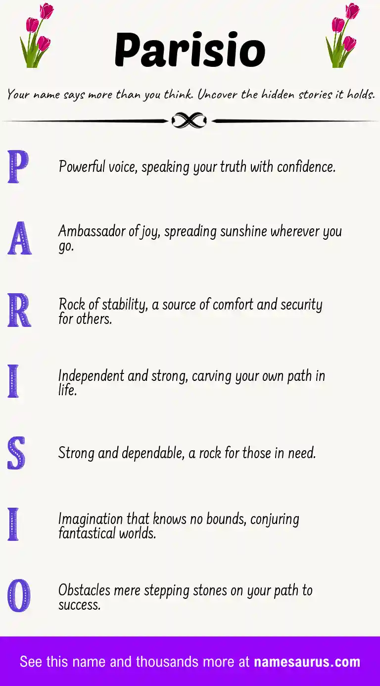 Acrostic poem about Parisio.