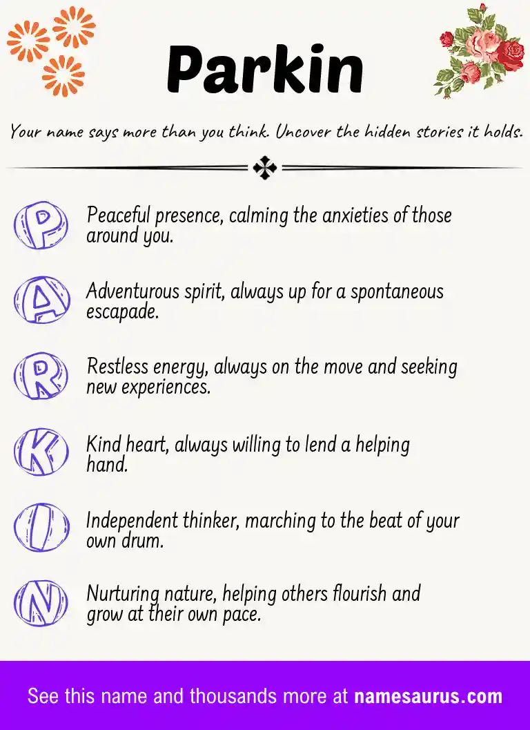 Acrostic poem about Parkin.