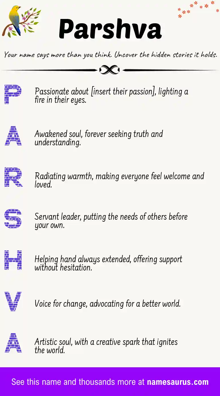 Acrostic poem about Parshva.