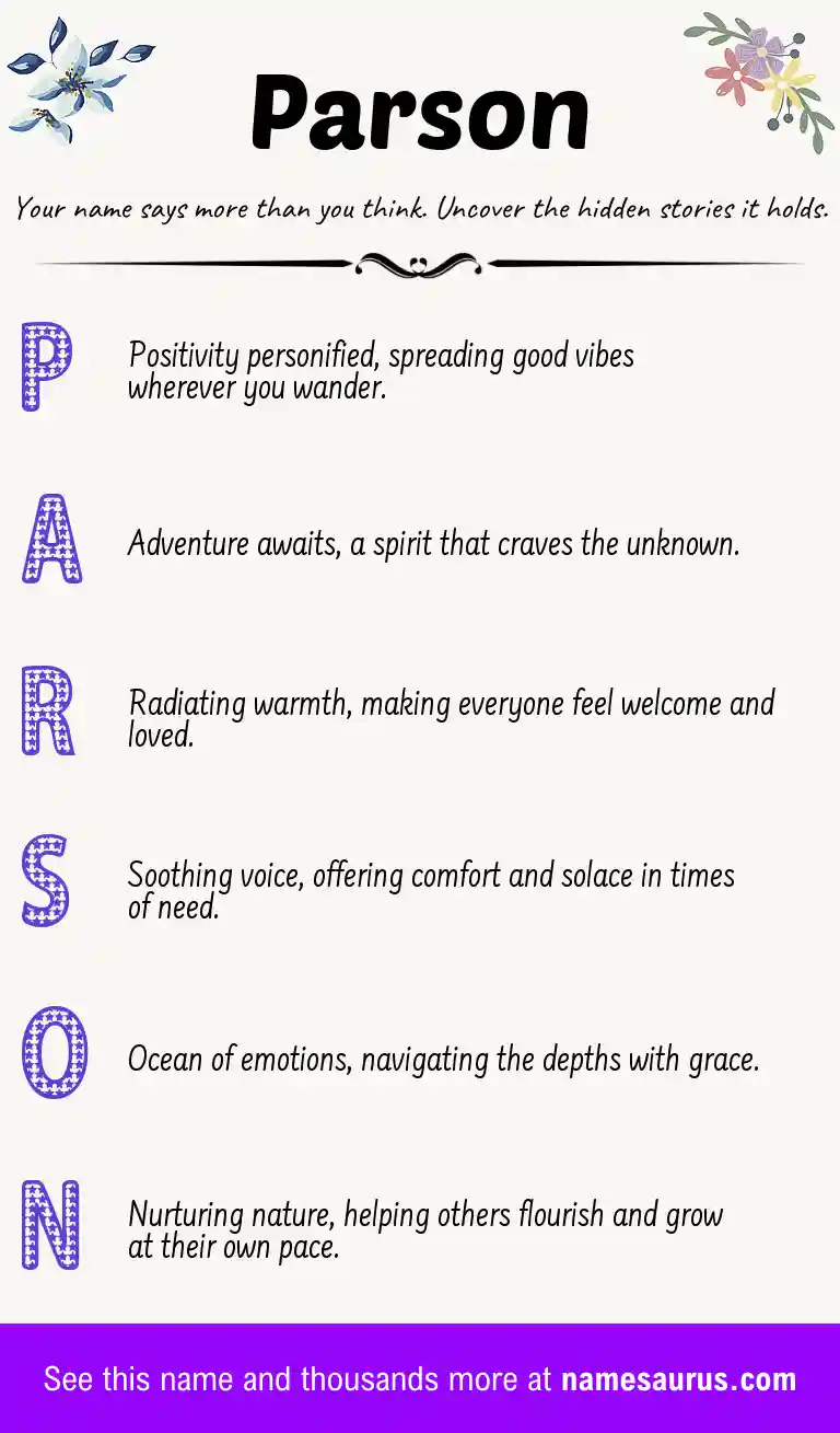 Acrostic poem about Parson.