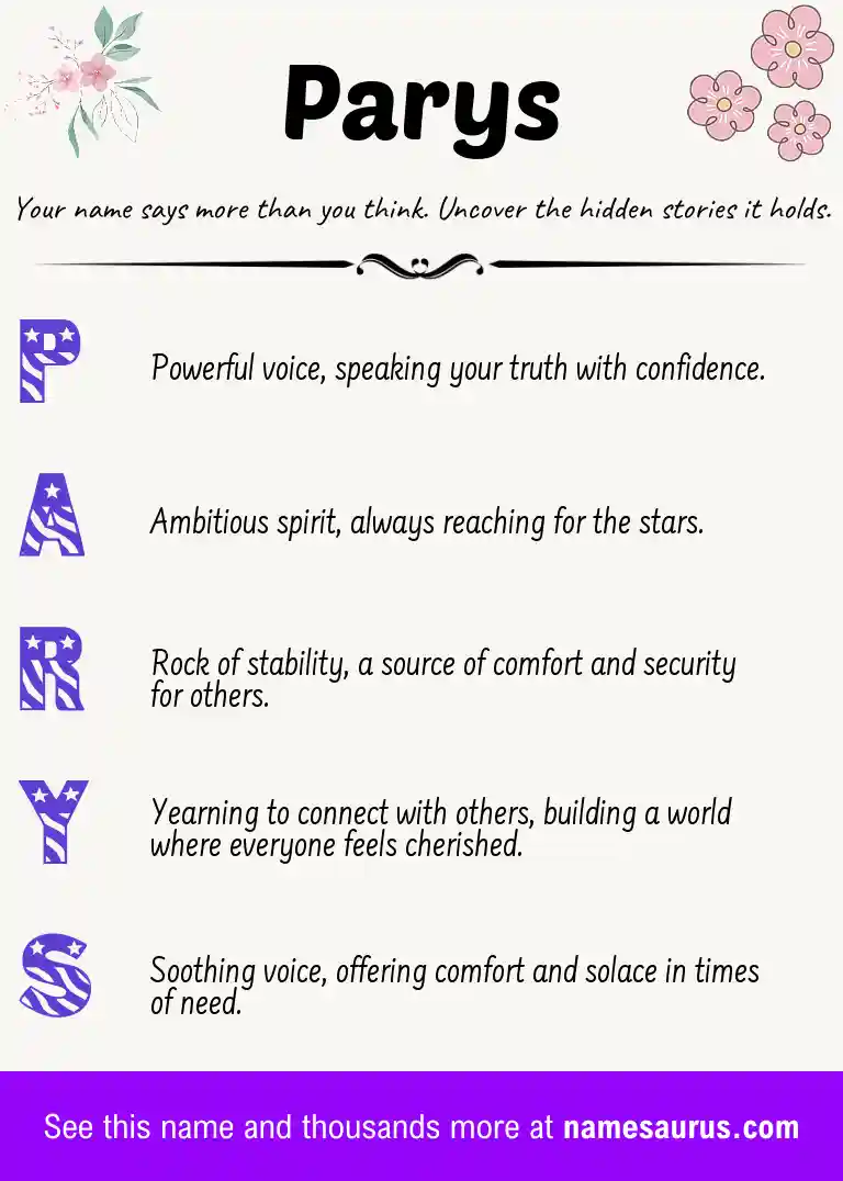 Acrostic poem about Parys.