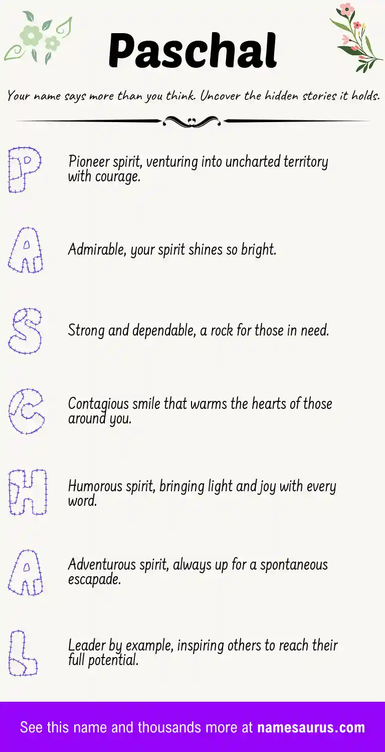 Acrostic poem about Paschal.