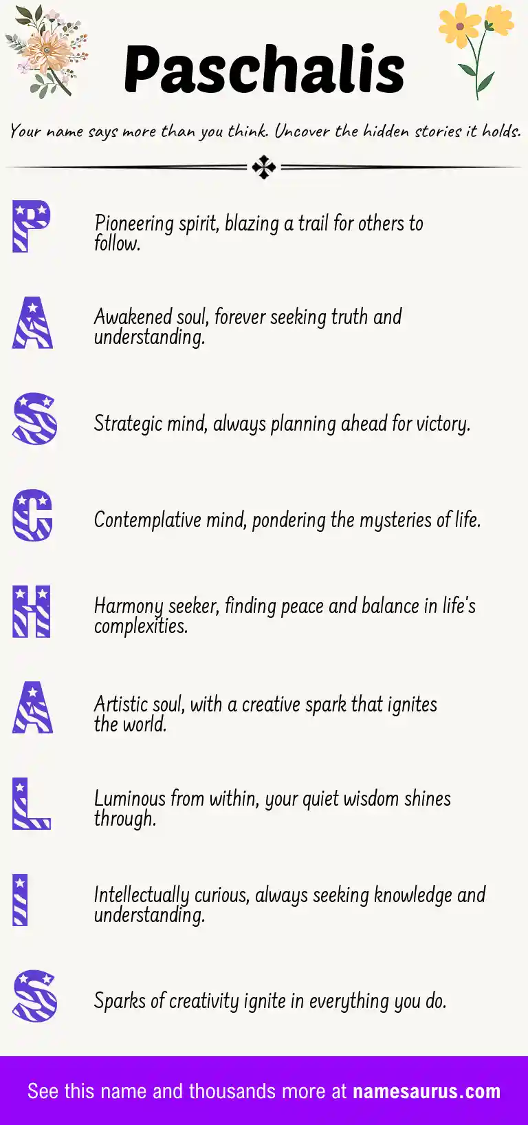 Acrostic poem about Paschalis.