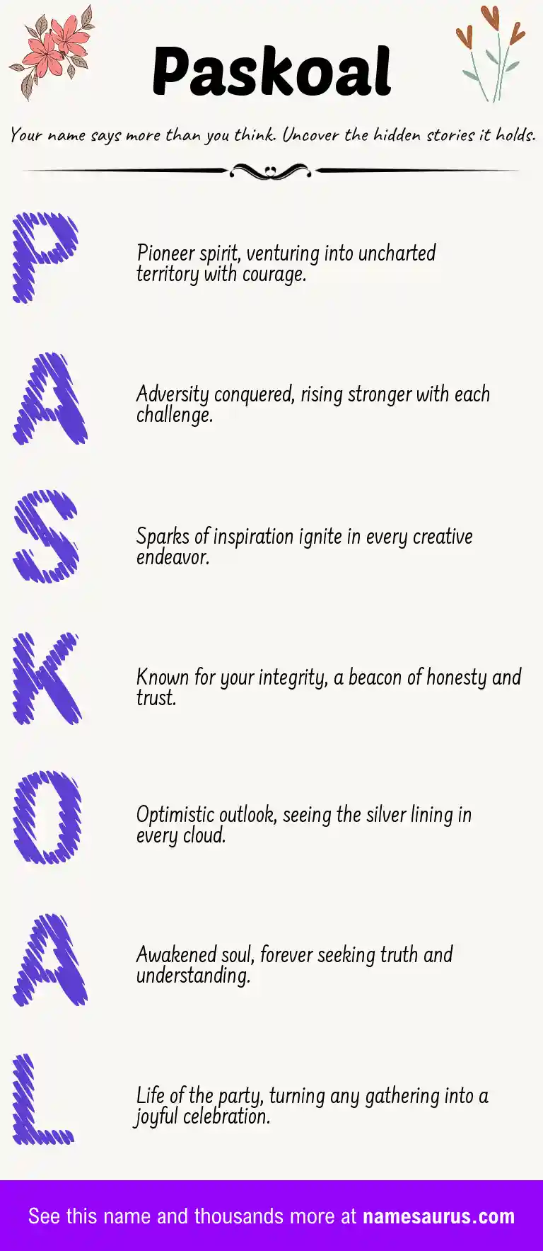Acrostic poem about Paskoal.
