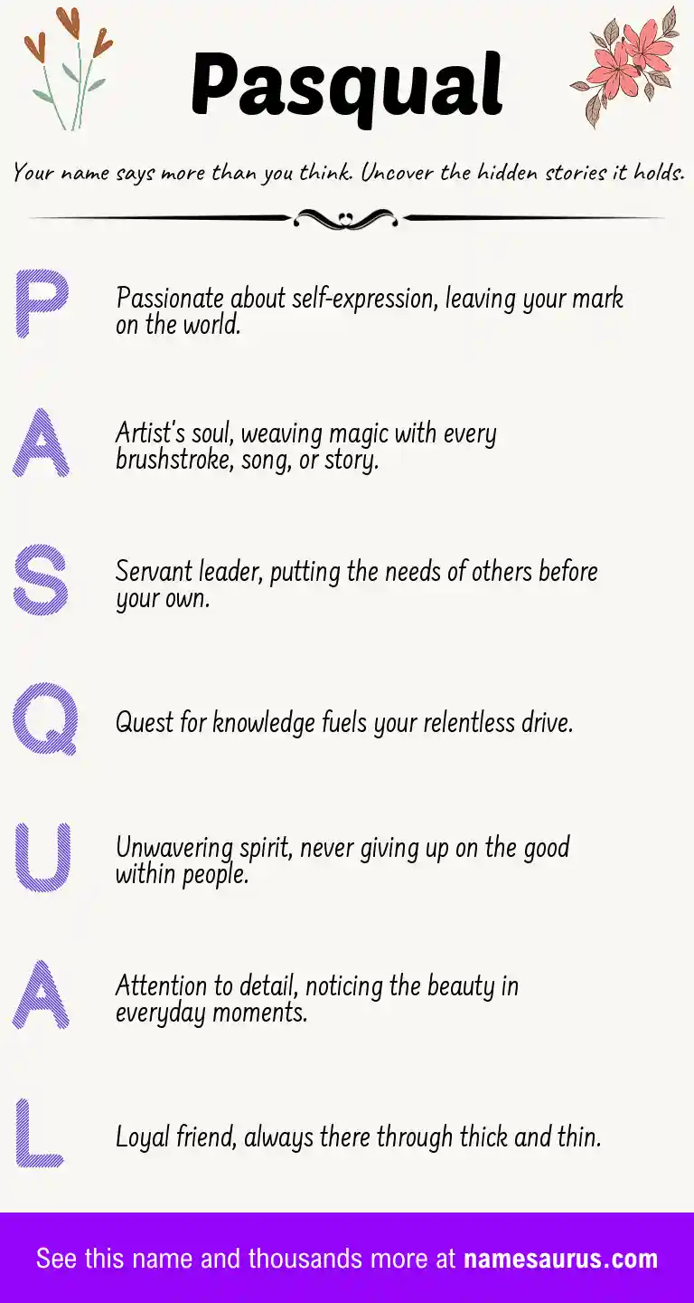 Acrostic poem about Pasqual.