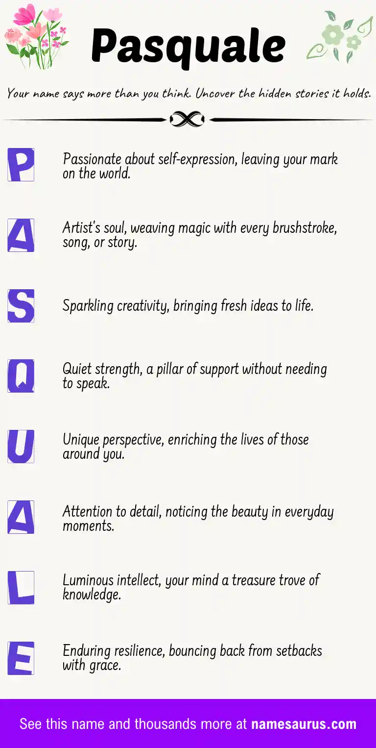 Acrostic poem about Pasquale.