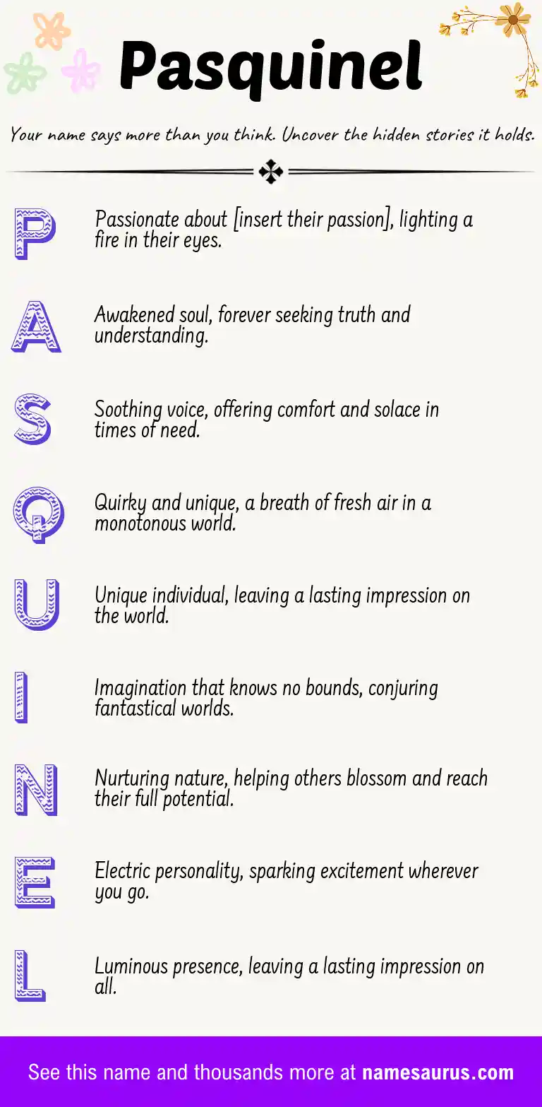 Acrostic poem about Pasquinel.