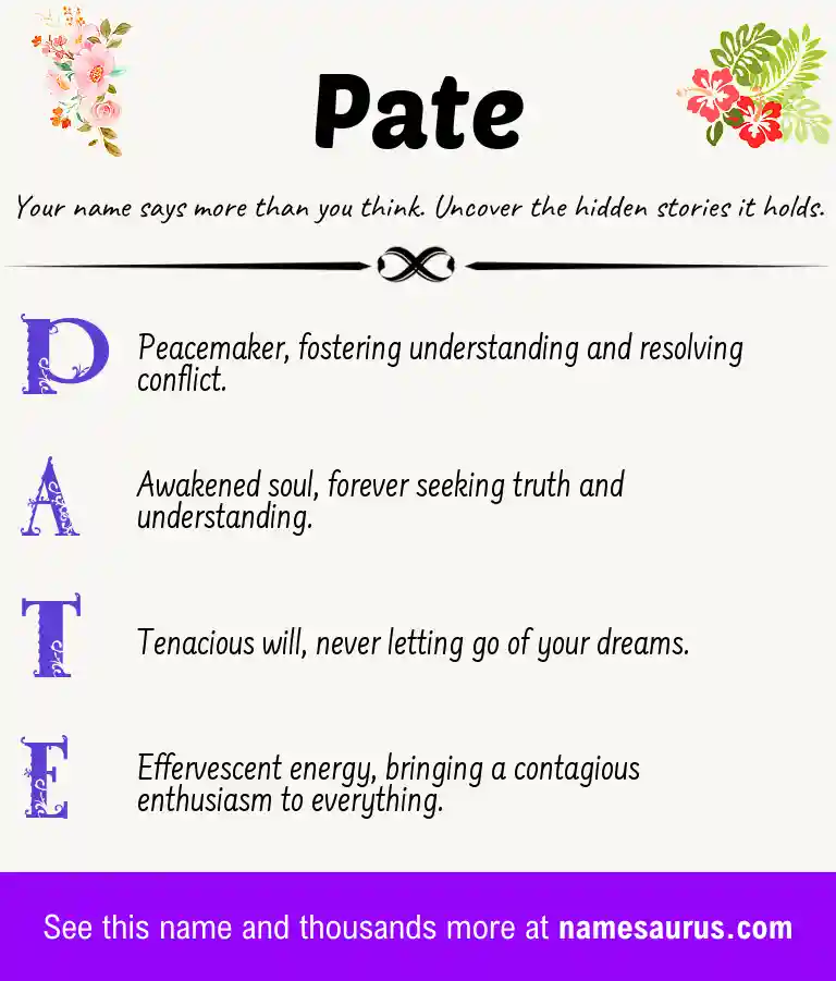 Acrostic poem about Pate.