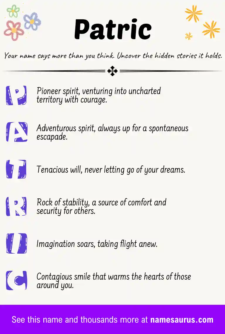 Acrostic poem about Patric.
