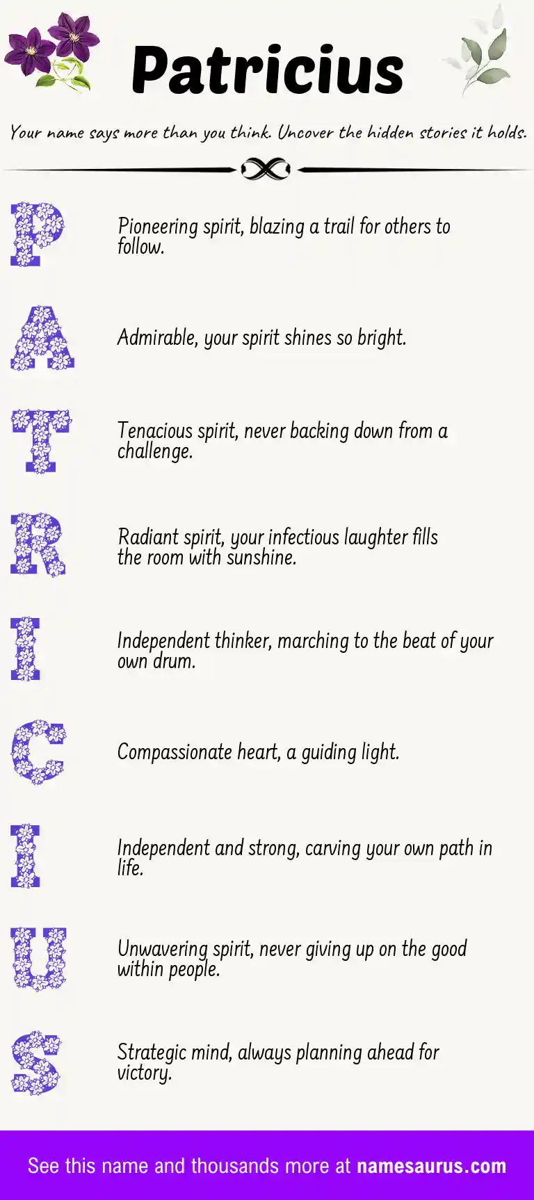 Acrostic poem about Patricius.