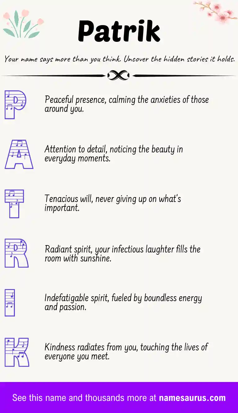 Acrostic poem about Patrik.