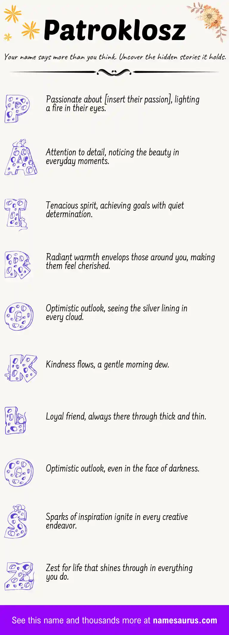 Acrostic poem about Patroklosz.