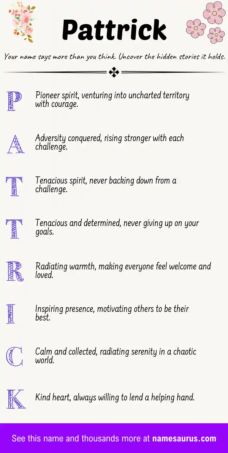 Acrostic poem about Pattrick.