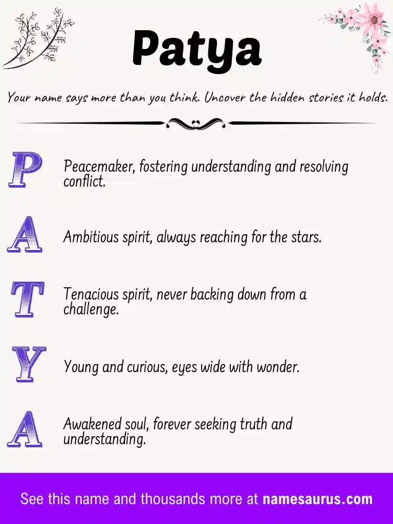 Acrostic poem about Patya.