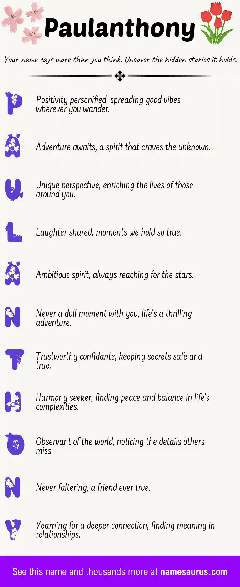 Acrostic poem about Paulanthony.