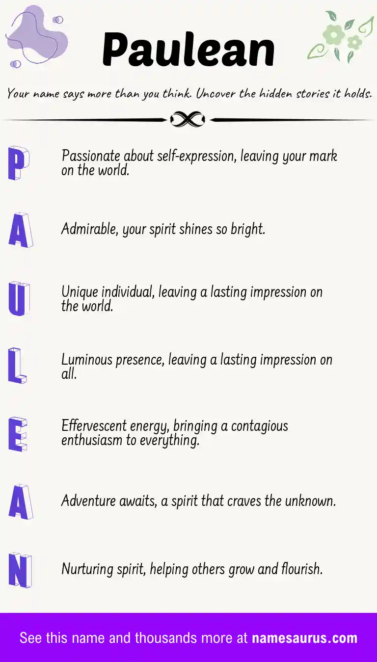 Acrostic poem about Paulean.