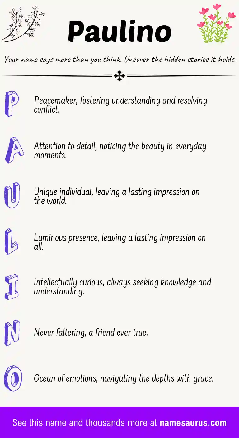 Acrostic poem about Paulino.